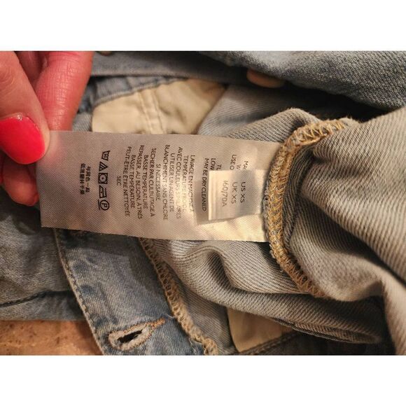 Free People Jumpsuit Marley Denim short sleeves high rise button size xs - Picture 9 of 11